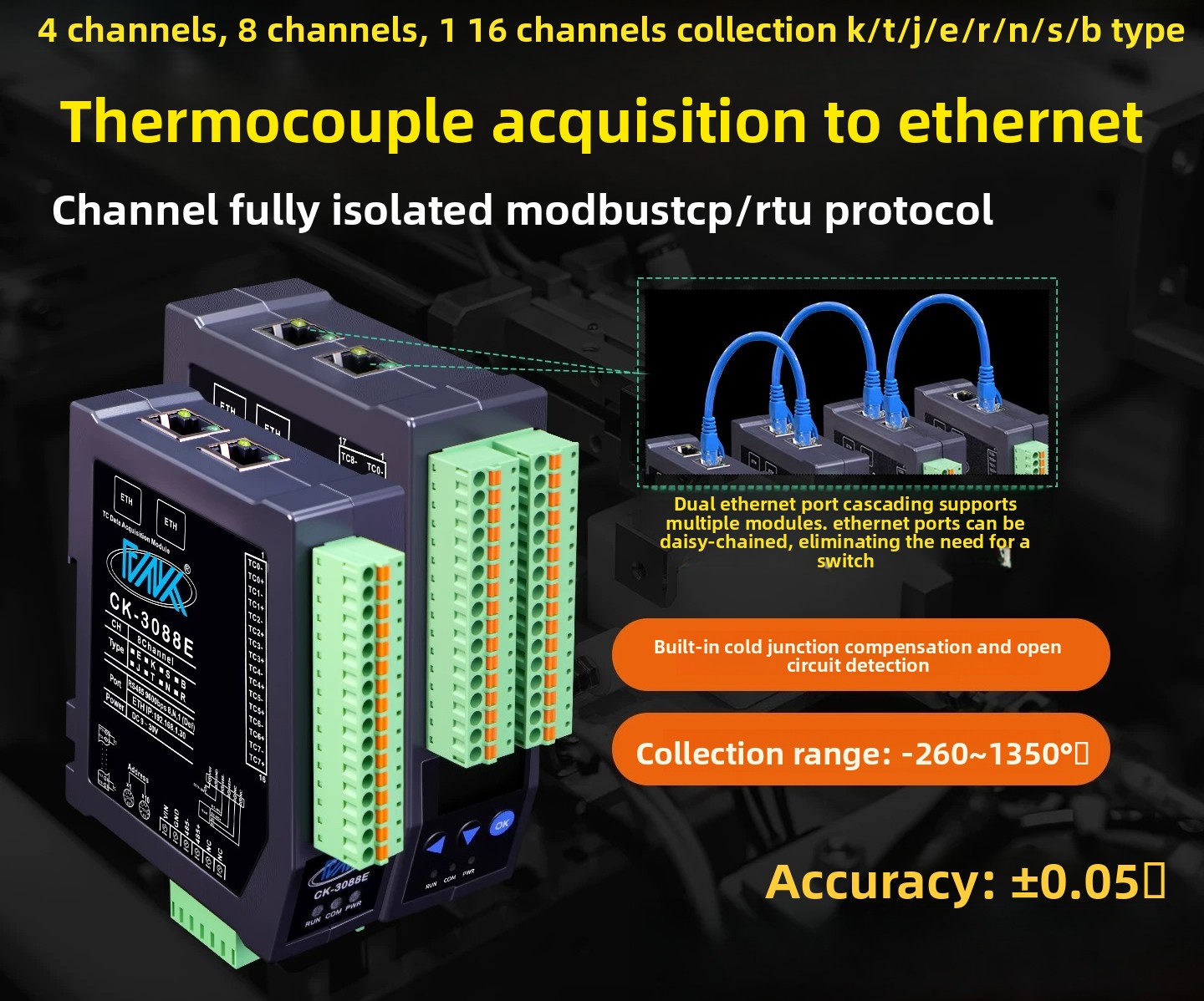 Thermocouple Module K Type - apply to 8CH Fully Isolated K-Type