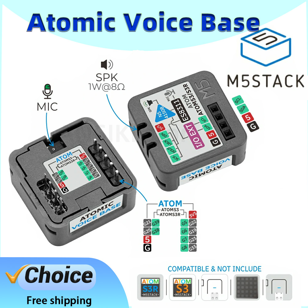 Microphone Module - M5Stack Atomic Voice Base ES8311 Audio