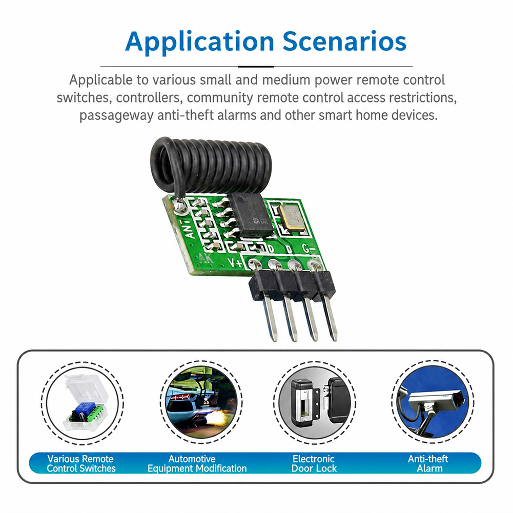 Ir Remote Module - 315MHz/433MHz Superheterodyne RF Receiver Module 3.3V-5.5V