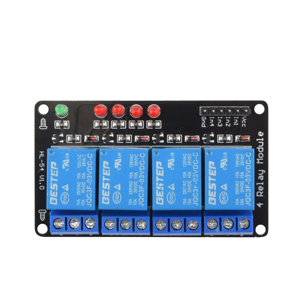 Relay Module 4 Channel - Low Level Triggered Luminous Relay Module
