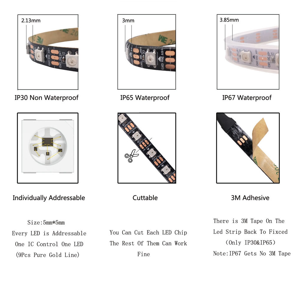 WS2811 WS2812B WS2813 WS2815 5 - Ws2812B Strip 5V ulasan dan harga