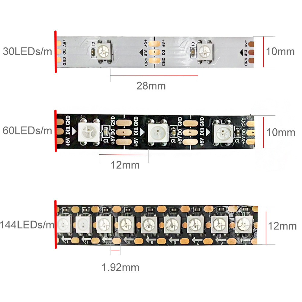 DC5V WS2812B 5m/Roll 30/60/144 - Ws2812B Strip 5V ulasan dan harga