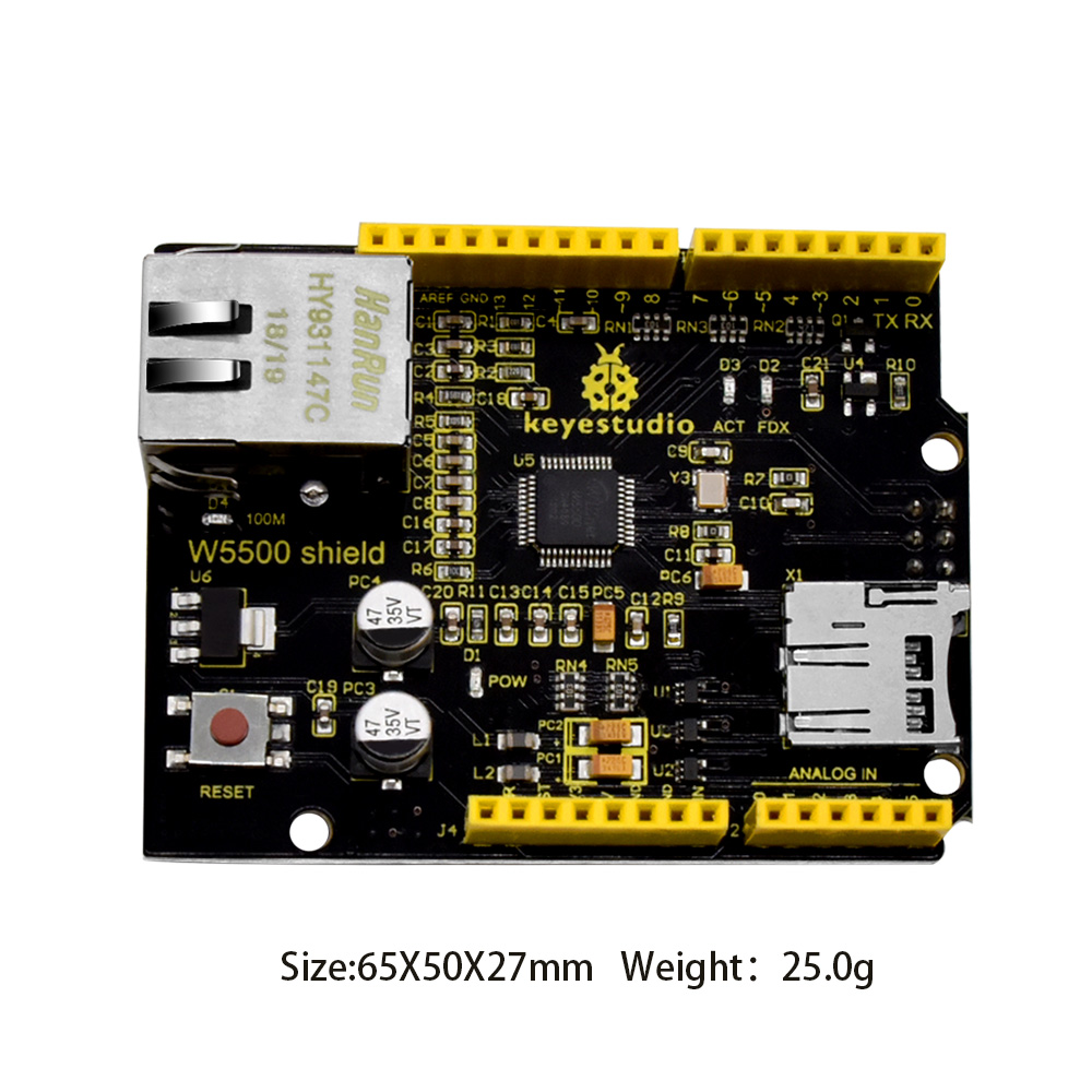 Keyestudio W5500 Ethernet Shie - Ethernet W5500 ulasan dan harga