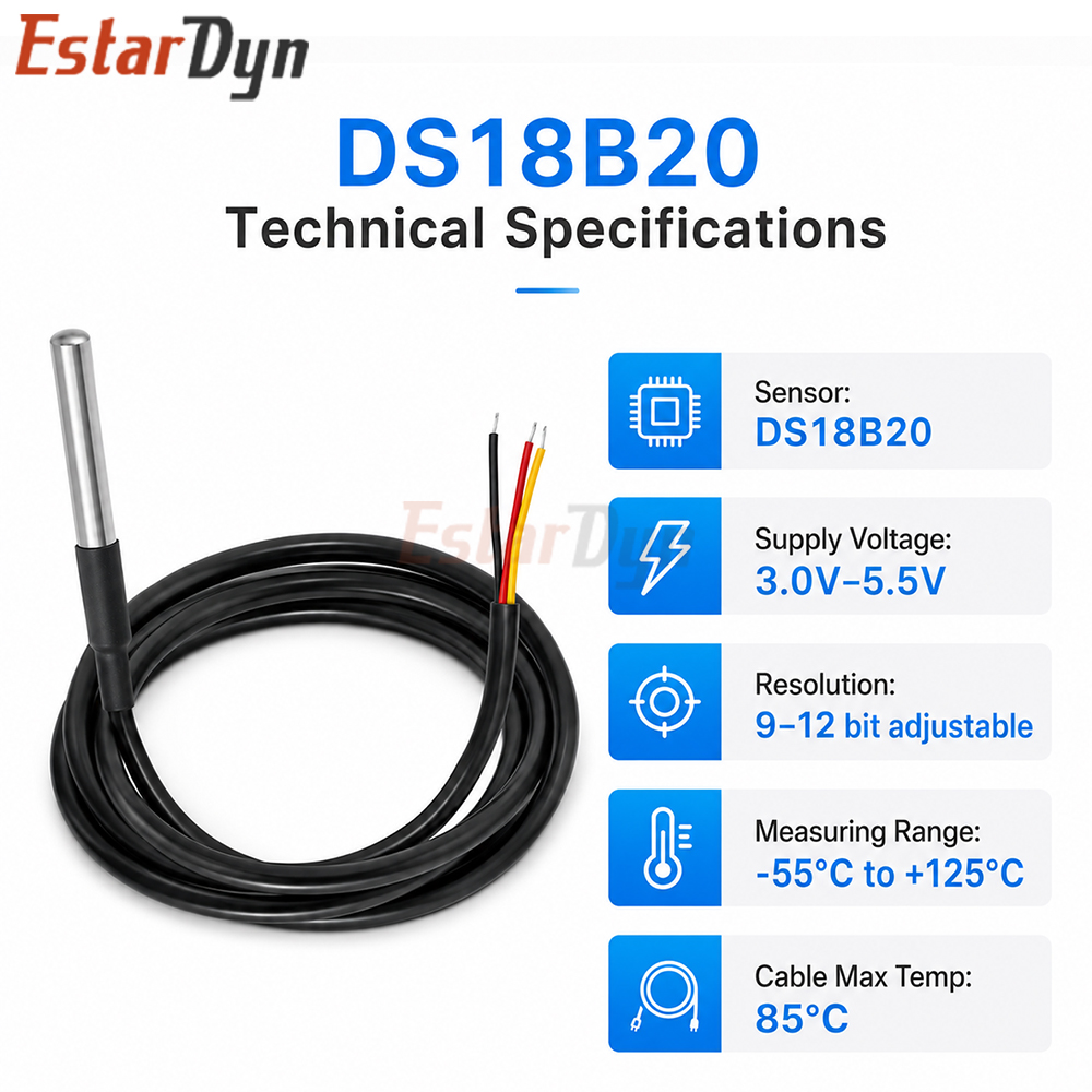 Estardyn DS18B20 Waterproof Di - Ds18B20 ulasan dan harga