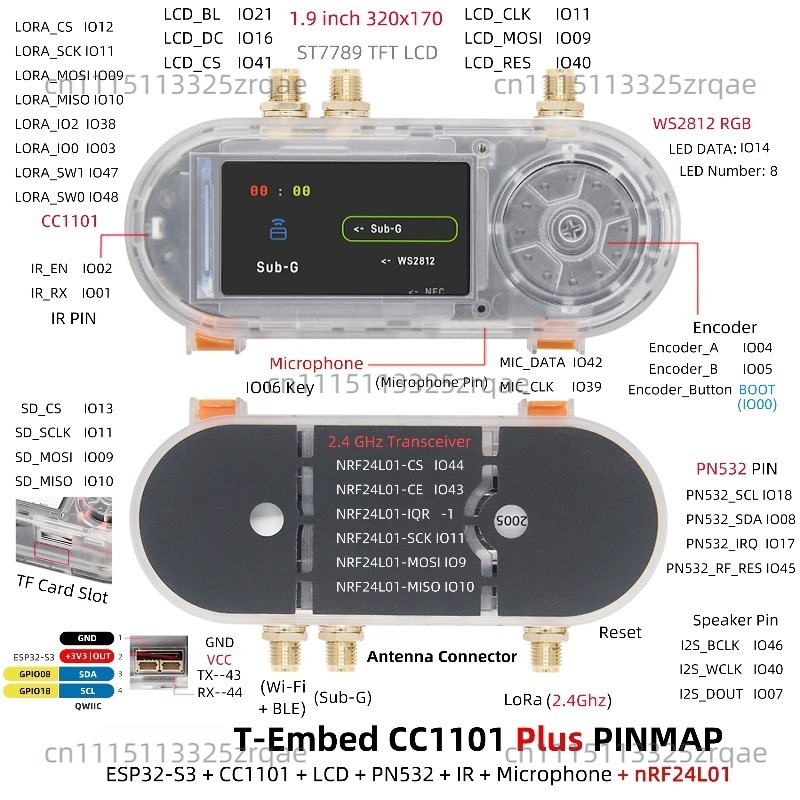 T-Embed CC1101 ESP32-S3 Develo - Nrf24L01 ulasan dan harga