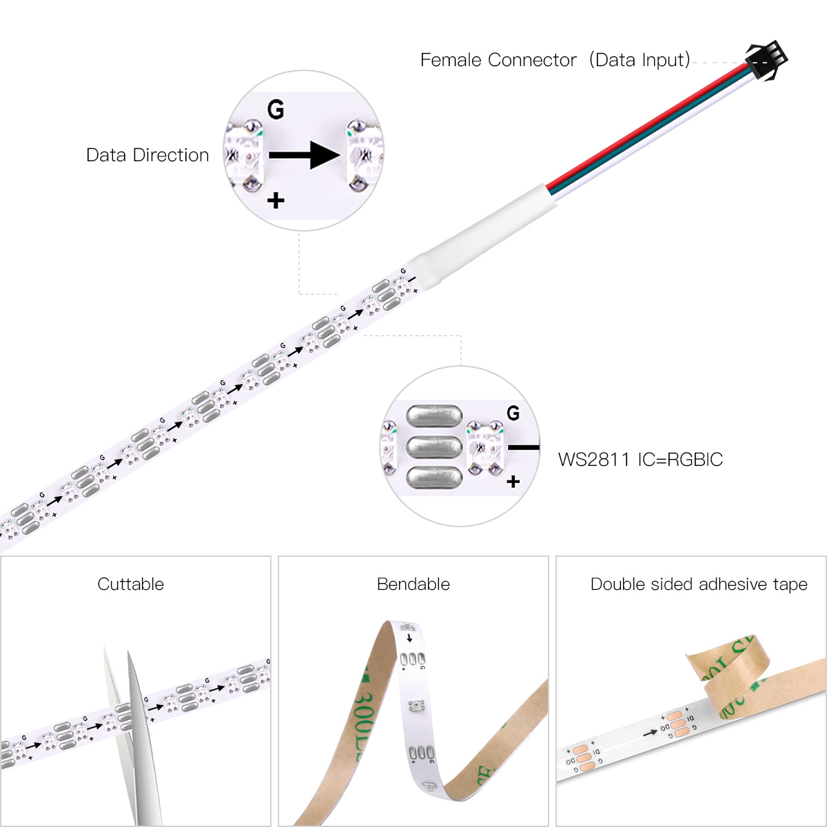 3M 5M 10M WS2812B RGBIC Led St - Ws2812B Strip 5V ulasan dan harga