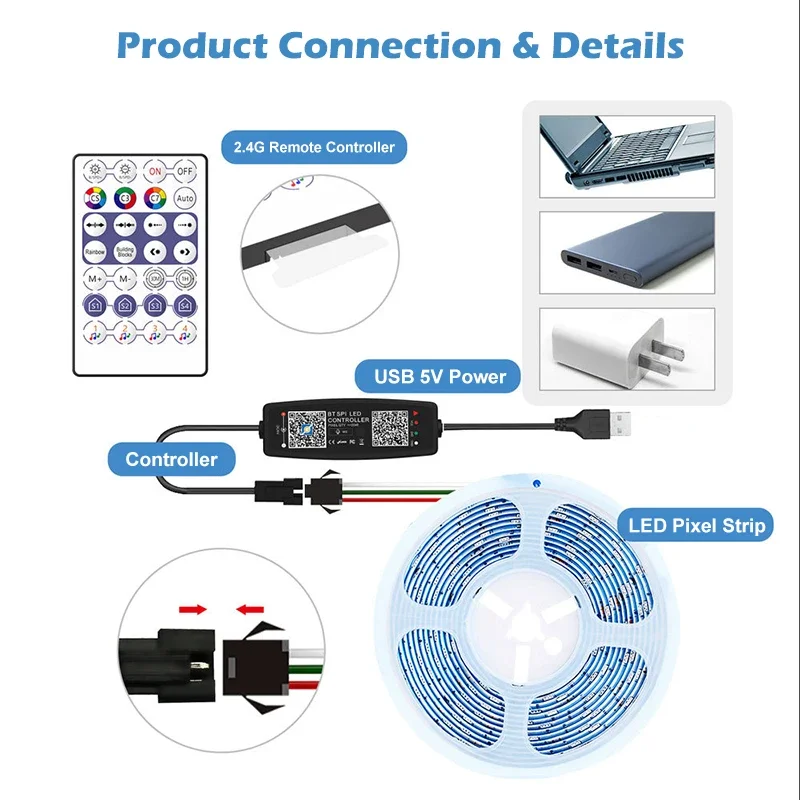 WS2812B Controller Bluetooth M - Ws2812B Strip 5V ulasan dan harga