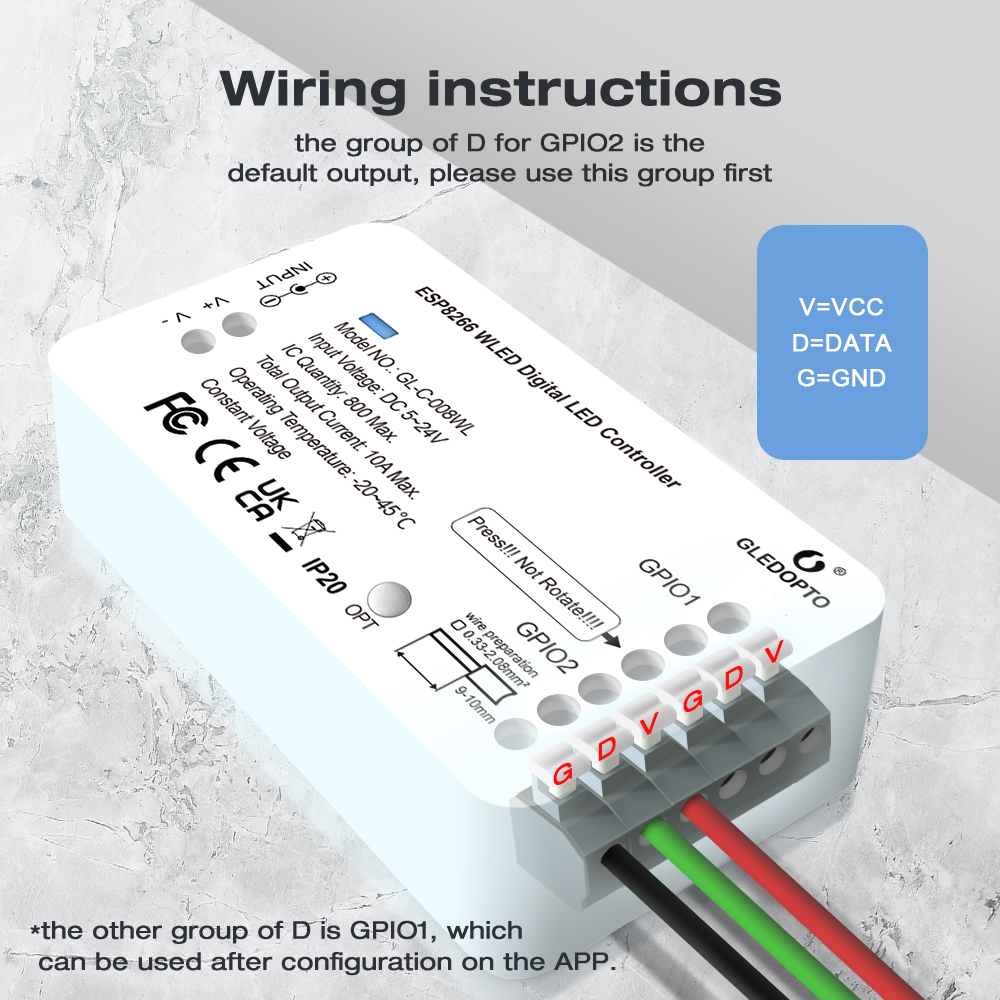 MJJC WLED Controller 5V 12V 24 - Ws2812B Strip 5V ulasan dan harga