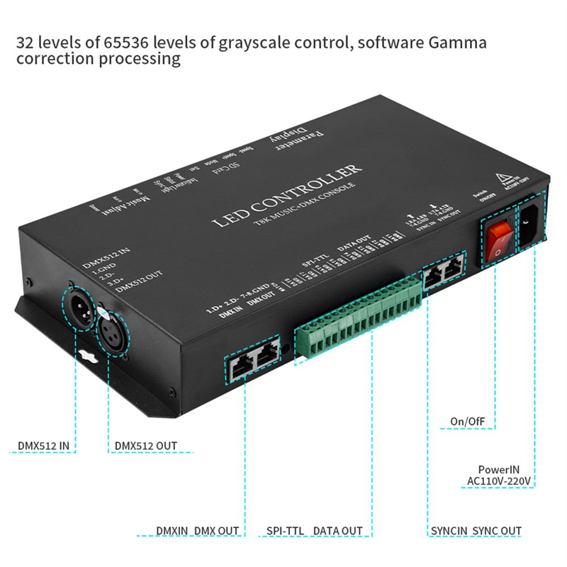 T8K Music+DMX Console 8Channel - Ws2812B ulasan dan harga