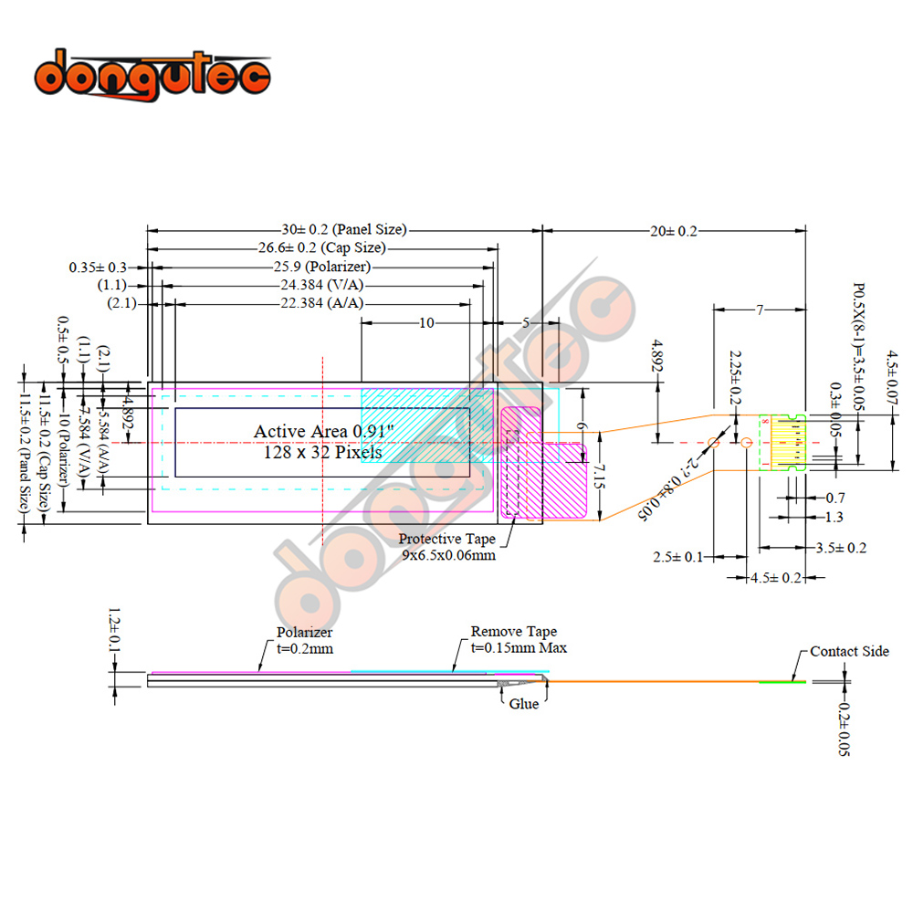 0.91 OLED Display DNA75 128*32 - Ssd1306 ulasan dan harga