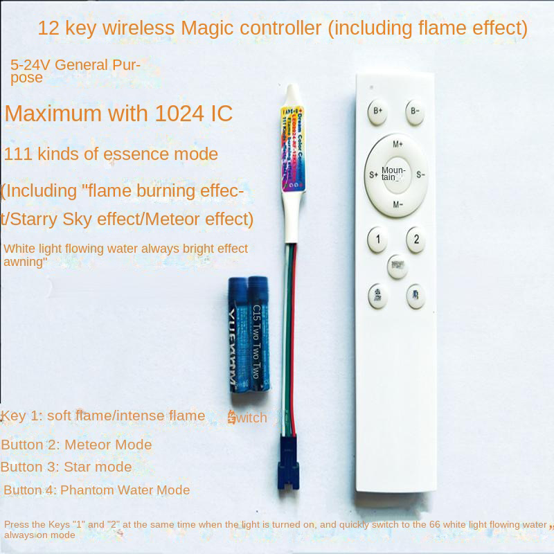 RF 12-key fantasy flame contro - Ws2812B Strip 5V ulasan dan harga