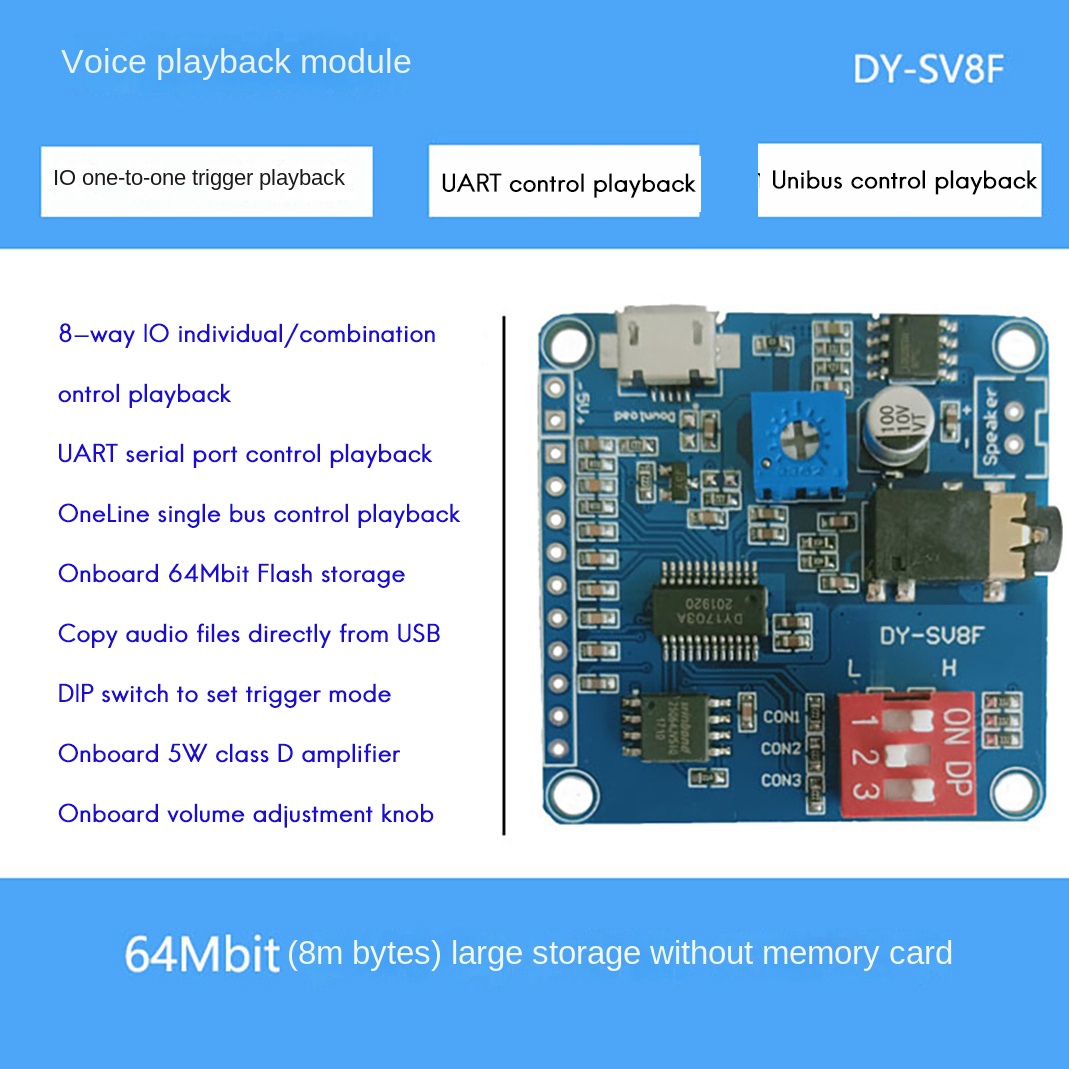 ABZZ-DY-SV8F Voice Playback Mo - Sd Card Module ulasan dan harga